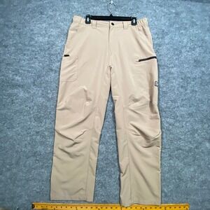 Fintech Mens Performance Cargo Pants Tan Khaki Size Medium Fishing Hiking